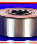 NUTR1747 Flat Yoke Roller Bearing 17x47x20mm, sealed bearing on blue background, showcasing durable metal construction.