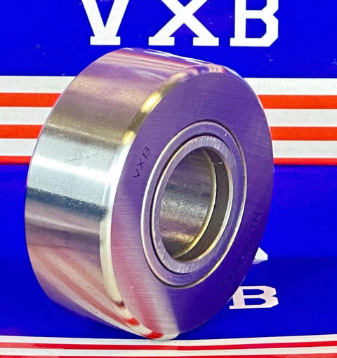 NUTR2562 Flat Yoke Roller Bearing 25x62x24mm by VXB Bearing, close-up front view with visible branding