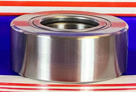 NUTR35 Flat Yoke Roller Bearing 35x72x28mm side view showing sealed design, suitable for high radial loads, against colorful background.