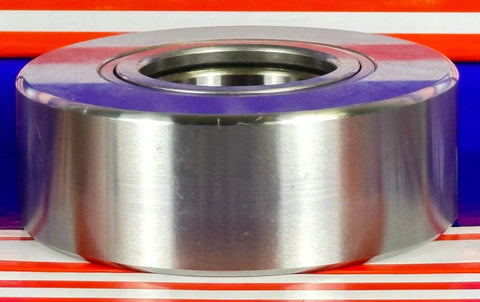 Side view of NUTR3580 Flat Yoke Roller Bearing 35x80x28mm, sealed, metallic finish, showcasing 35mm inner diameter and 80mm outer diameter.
