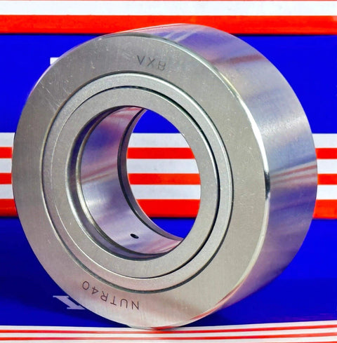 NUTR40 Flat Yoke Roller Bearing 40x80x30mm on colorful background, showcasing VXB branding