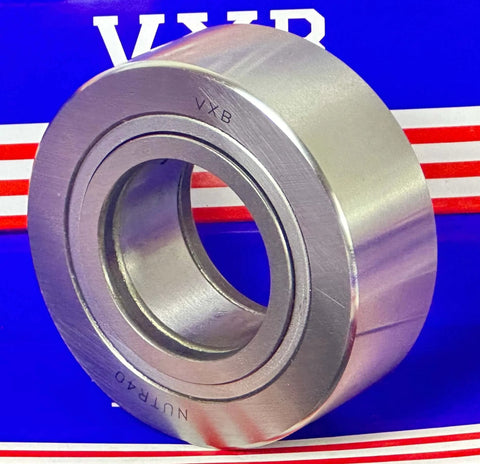 NURT40 Flat Yoke Roller Bearing 40x80x30mm by VXB, showing front view against branded background.