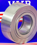 NURT40 Flat Yoke Roller Bearing 40x80x30mm by VXB, side view showing metal construction against a blue background.