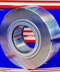 NUTR4090 Flat Yoke Roller Bearing 40x90x30mm, metal construction, front view, double sealed design on colorful background