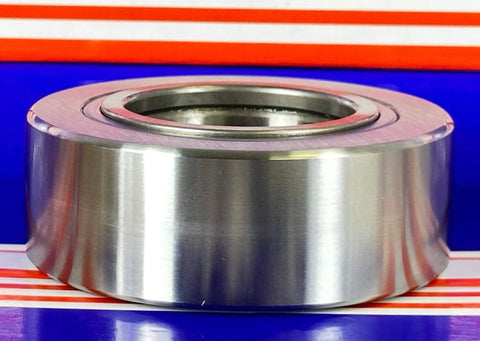Side view of NUTR45 Flat Yoke Roller Bearing 45x85x30mm against striped background