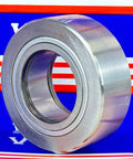NUTR45 Flat Yoke Roller Bearing 45x85x30mm front view, stainless steel finish, VXB branded packaging background
