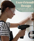Person using drill to install Reinforced Nylon 66 Drywall Repair Anchors Kit with Carbon Steel Screws, focus on anchor insertion