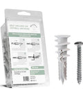 Reinforced Nylon 66 Heavy Duty Wall Anchors 90lb Bulk Pack for Remodel, showing package and single anchor with screw