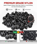 100 Pcs Nylon Bumper Rivet Clips Set For Nissan Vehicles 8mm Hole OEM Replacement 01553 093210 Includes Bonus Fastener Remover