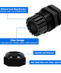 20 Pack Nylon Cable Glands 1/2 Inch NPT Waterproof Adjustable 6-12mm Diameter Heavy Duty Plastic Cable Gland Joints With Gaskets, black close-up