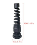 Heavy Duty Waterproof Nylon Cable Gland 16mm Thread Five Eighth Inch IP68 Connector With Strain Relief And Adjustable Locknut