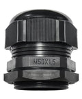 32-38mm Threaded Cable Gland With Gasket And Washer, Nylon PA Plastic Cord Grip, front view, for electrical boxes