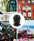 Three Eighths Inch NPT Cable Glands Nylon Waterproof Adjustable Cord Grips With Locknut And Gaskets for electrical wiring