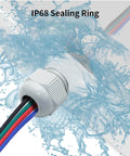 10 Pack Nylon Cable Glands Half Inch NPT IP68 Weatherproof Cord Grip With Adjustable Strain Relief For 6 To 12mm Cable Diameter Tough As Nails Panel Mount Grey showing IP68 sealing with wires