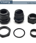Waterproof Cable Glands Set In Nylon PA66 IP68 Rated Adjustable Strain-Relief Cord Grip Connector For 25-32mm Wires Black 2-Pack