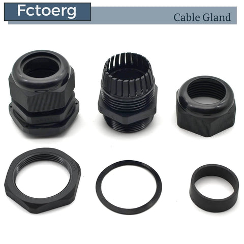 Waterproof Cable Glands Set In Nylon PA66 IP68 Rated Adjustable Strain-Relief Cord Grip Connector For 25-32mm Wires Black 2-Pack