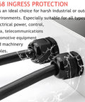 Installed Three Quarter Inch NPT Nylon Cable Gland With Strain Relief And Adjustable Locknut Weatherproof IP68 Cord Connector