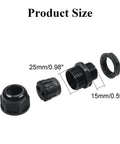M25x1.5 Cable Gland 2 Hole Waterproof IP68 Nylon Joint With Adjustable Locknut showing product size and components