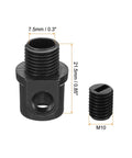 8mm Flex Cord Grip 20 Pack Nylon Cable Stop Gland Connector with Strain Screws, black, M10 thread, side view with dimensions