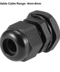 Image of Beefy Heavy Duty M16x1.5 Cable Gland For 4mm To 8mm Wire Holes Waterproof Nylon Joint with Adjustable Locknut and Washer
