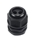 M25x1.5 Cable Gland 2 Hole Waterproof IP68 Nylon Joint With Adjustable Locknut For 4 To 8 Mm Wires Bayonet Style Connector