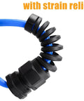 Two Pack NPT Three Quarter Inch Cable Glands Waterproof IP68 Nylon Joint With Flex Spiral Strain Relief For Thirteen To Eighteen Millimeter Wires Fits Half To Seven Tenths Inch Cable Range PA66 showing strain relief close-up