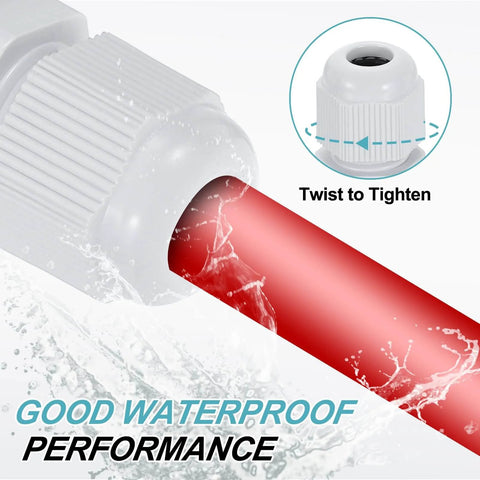 Five Pack PG13.5 Nylon Cable Glands Waterproof Cord Grip Connectors With Washers Gaskets And Locknut For Junction Box