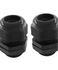 Two Pack Nylon Cable Glands One And A Quarter Inch NPT Waterproof Cord Grips For Electrical Installations With Pro Grade Strain Relief And Durable Black Gland Connectors For Indoor And Outdoor Use