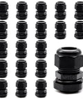 20 Pack Nylon Cable Glands 1/2 Inch NPT Waterproof Adjustable 6-12mm Diameter Heavy Duty Plastic Cable Gland Joints With Gaskets