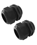 Two Pack Nylon Cable Glands One And A Quarter Inch NPT Waterproof Cord Grips For Electrical Installations With Pro Grade Strain Relief And Durable Black Gland Connectors For Indoor And Outdoor Use