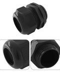 Two Pack Nylon Cable Glands One And A Quarter Inch NPT Waterproof Cord Grips For Electrical Installations With Pro Grade Strain Relief And Durable Black Gland Connectors For Indoor And Outdoor Use