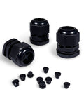 Waterproof Multi Hole Nylon Cable Glands For Electrical Enclosures With Four Holes 3 Pack 1 Inch Black IP67 Sealed