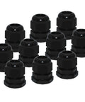 10 Pack Nylon Cable Glands Waterproof M20 X 1.5, 6-12 Mm Range Black Gland Connector For Home Garden And Outdoor Lighting