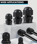 Nylon Cable Glands For 18 To 25 Mm Cables Straight Gland 29 PG Thread 25 Pieces Pack Cord Grips And Strain Relief Waterproof