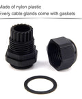 All In One 50 Pack Waterproof Cable Glands Kit With Gaskets for 3 16mm Cables Includes Six Sizes PG7 PG9 PG11 PG13.5 PG16 PG19