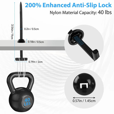 Nylon Universal Cable Tie Buckle Set With Double Sided Buckle And Button Design, 60 Pcs Plastic Zip Ties for car body, UV resistant.