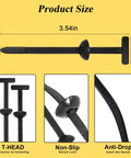 150Pcs Nylon Universal Cable Tie Buckle Kit For Cars And Home Fixes Zipper Clips T Zip Ties size and features overview