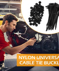 Premium Nylon Universal Cable Tie Buckle Kit With Clear Storage Box For Car Fender Engine Cover Mudguard Bumper Fasteners
