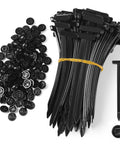 100 Pcs Nylon Universal Cable Tie Buckle Kit With Pin And Button Design, UV Resistant Plastic Zip Ties for cars and trucks repairs