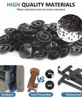 50 Pack Nylon Universal Cable Tie Buckles Self Locking Retainers For Cars in black shown with features like waterproof and rust prevention.