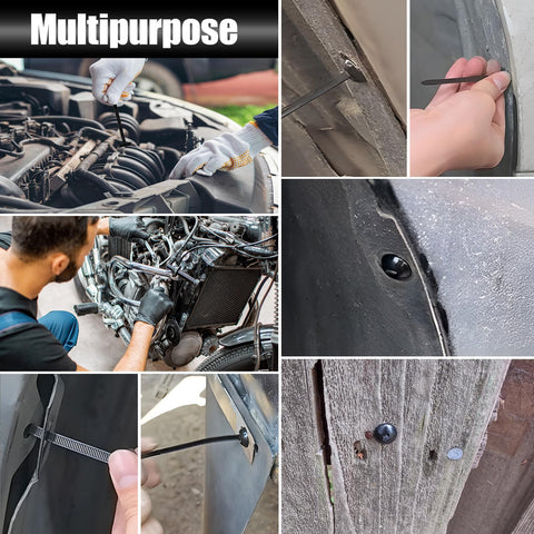 Universal Nylon Cable Tie Buckles With Wire Cutter 100 Pcs Self Locking Zip Tie Clips for vehicles and general repairs