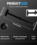 Black Nylon Universal Cable Tie Buckle Heavy Duty Self Locking Zip Tie Holder dimensions for Car Repair and DIY Fixing.
