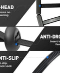 Nylon Universal Cable Tie Buckle Heavy Duty Self Locking Zip Tie Holder showing anti-slip, anti-drop, and T-head features for secure fit.