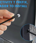 Close-up of installing Nylon Universal Cable Tie Buckle Set With Double Sided Buckle And Button Design in vehicle panel.