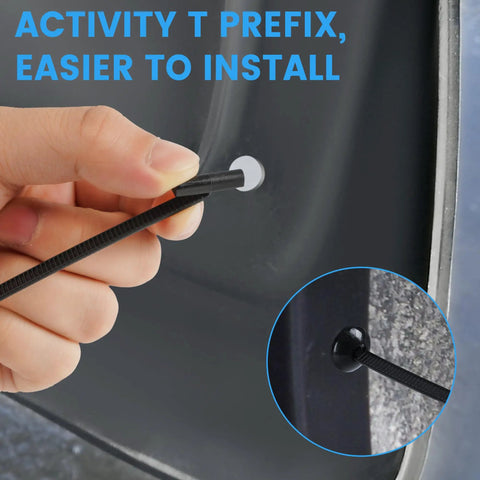 Close-up of installing Nylon Universal Cable Tie Buckle Set With Double Sided Buckle And Button Design in vehicle panel.
