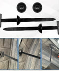 Universal Automotive Nylon Cable Tie Kit With 100 Pieces showing black zip ties and installation on vehicle fender liners.