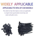 100 pcs multifunctional nylon universal cable ties with pin buckle design UV resistant fasteners for car body repair, displayed.