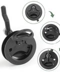 Heavy duty nylon reinforced cam latch with back plate, 4 pack marine hatch hardware for ships, yachts, and RVs shown from various angles.