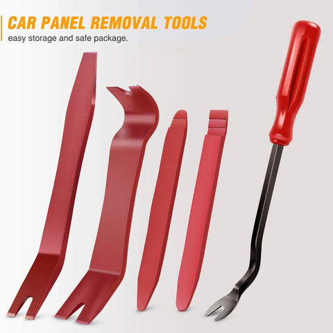 Five Piece Nylon Impact Resistant Auto Trim Removal Tool Kit For Car Panels And Audio Dashboard Dismantling No Scratch Durable Non Toxic Construction