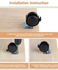 Installation of 1.5 Inch Nylon Plate Caster Wheels With Brakes, showing caster attached to wood, emphasizing process and tools needed.